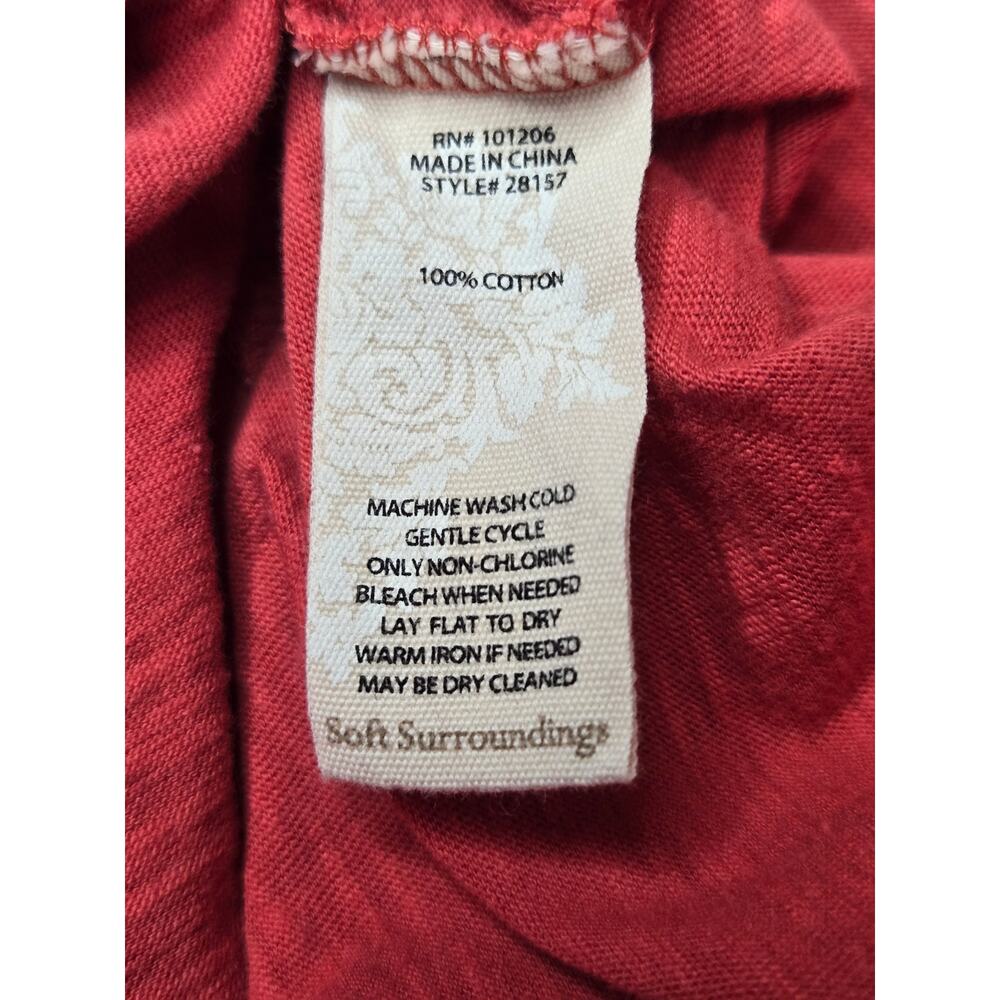 Soft Surroundings Danielle LG Terra Cotta Button Front Asymmetrical Cotton Tunic - Picture 10 of 13